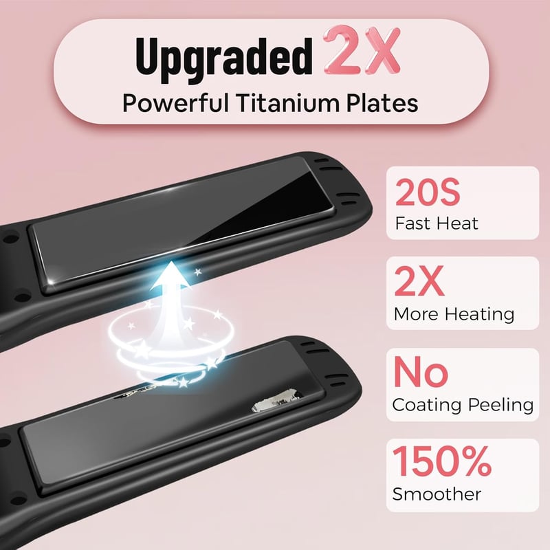 SUNMAY Voga Vezeték Nélküli Hajvasaló 5000 mAh Akkumulátorral - 2 az 1-ben Titánium Hajegyenesítő és Göndörítő, 3 Hőfokozattal, Utazáshoz