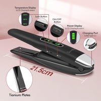 SUNMAY Voga Vezeték Nélküli Hajvasaló 5000 mAh Akkumulátorral - 2 az 1-ben Titánium Hajegyenesítő és Göndörítő, 3 Hőfokozattal, Utazáshoz 7