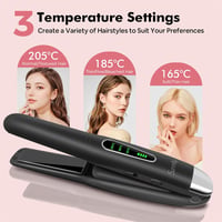 SUNMAY Voga Vezeték Nélküli Hajvasaló 5000 mAh Akkumulátorral - 2 az 1-ben Titánium Hajegyenesítő és Göndörítő, 3 Hőfokozattal, Utazáshoz 3