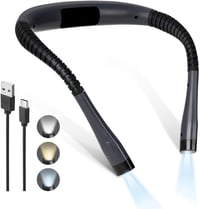 SUNNEST Nyakba akasztható olvasólámpa, 3 szín, 3 fényerő, USB töltős, hajlítható karok 1