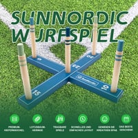 SunNordic Drevená hra na hádzanie krúžkov – Záhradná a plážová rodinná hra pre deti aj dospelých, s hádzacím krúžkami a prenosnou taškou 2