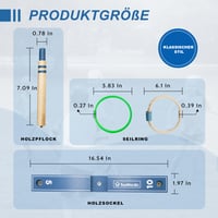 SunNordic Drevená hra na hádzanie krúžkov – Záhradná a plážová rodinná hra pre deti aj dospelých, s hádzacím krúžkami a prenosnou taškou 5