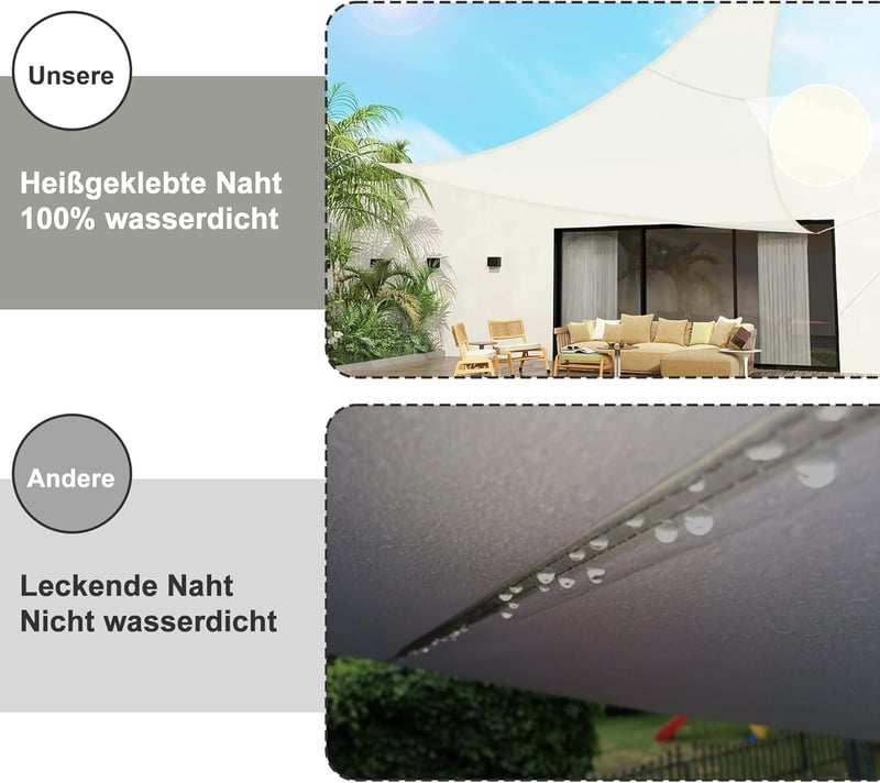 SUNNY GUARD 3x3x3m Háromszög Napvitorla Vízálló UV Védelem Terasz Kert