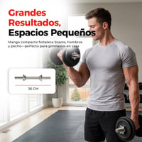 Sunny Health & Fitness STDBH-14 chrómovaná závitová hriadeľ na činky 36 cm, s hviezdicovými uzávermi, pre 25 mm štandardné kotúče, nastaviteľná 6