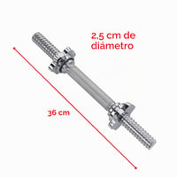 Sunny Health & Fitness STDBH-14 chrómovaná závitová hriadeľ na činky 36 cm, s hviezdicovými uzávermi, pre 25 mm štandardné kotúče, nastaviteľná 3