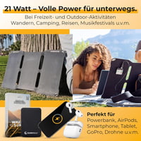 SunnyBAG SUNBOOSTER 21W összecsukható napelemes töltő 2 USB kimenettel vízálló 2
