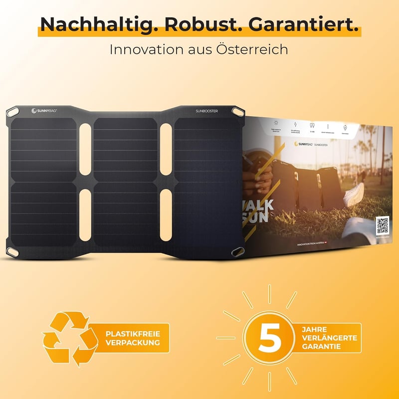 SunnyBAG SUNBOOSTER 21W összecsukható napelemes töltő 2 USB kimenettel vízálló