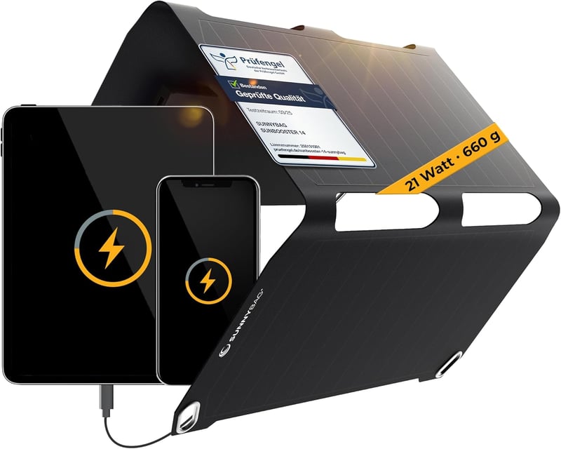 SunnyBAG SUNBOOSTER 21W összecsukható napelemes töltő 2 USB kimenettel vízálló