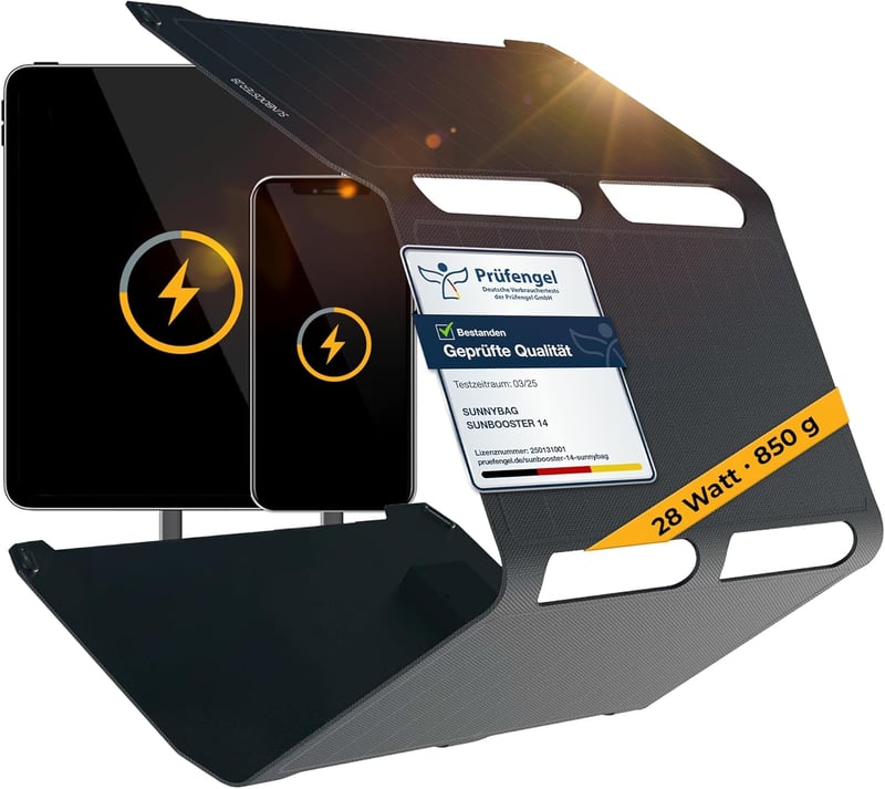 Sunnybag Sunbooster 28W Összecsukható Napelem Töltő USB Kültéri Túrázáshoz