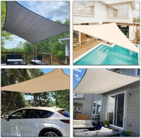 Sunnylaxx 2x3 m obdĺžniková tieniaca plachta krémovej farby, vodoodolná, 95% UV ochrana, do záhrady, na terasu, na dvor 7