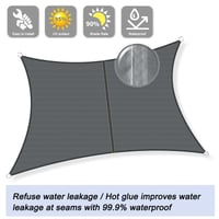 Sunnylaxx 2x3 m obdĺžniková tieniaca plachta krémovej farby, vodoodolná, 95% UV ochrana, do záhrady, na terasu, na dvor 2