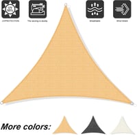 Sunnylaxx 3,6x3,6x3,6m Homokszínű Háromszög Árnyékolóvászon 95% UV Védelem Kerthez 2