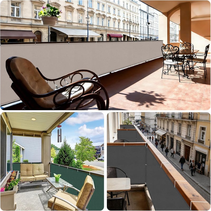 Sunnylaxx Balkonprivátszűrő 120x500cm Antracit Szélvédelem UV Védelemmel