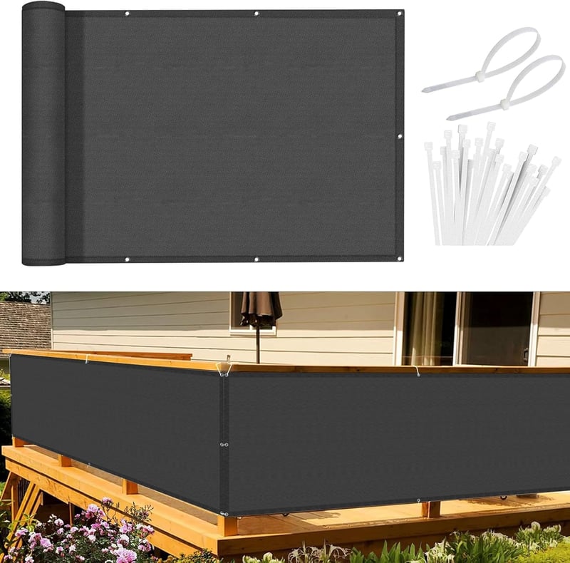Sunnylaxx Balkonprivátszűrő 120x500cm Antracit Szélvédelem UV Védelemmel