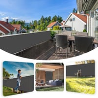 Sunnylaxx Erkélytakaró 85x300 cm - Vízálló Erkélyvédő Háló, Szélálló Erkélyburkolat, UV-védelemmel, Sötét Antracit Színben 6