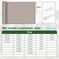 Sunnylaxx Erkélyvédő Takaró 90x200 cm - Vízlepergető PES Anyag, Taupe Színű Szélfogó Erkélyháló Alumínium Fűzőszemekkel, Terasz Kilátásvédő 5