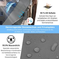 Sunnylaxx téglalap napvitorla vízálló, UV-álló, 2×2,5 m - antracit 3