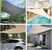 Sunnylaxx Téglalap Alakú Napvitorla, Krémszínű Vízálló Árnyékoló, 95% UV Védelem, Kültéri Használatra, Kertbe, 4 x 6 m 7