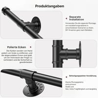 Balustradă galvanizată Sunowl de 3 m pentru scări, utilizare în interior și exterior, mâner antiderapant pentru bucătărie, baie, grădină, scări 6