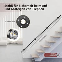 Balustradă galvanizată Sunowl de 3 m pentru scări, utilizare în interior și exterior, mâner antiderapant pentru bucătărie, baie, grădină, scări 3