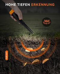 Sunpow IP68 Fémkereső Pinpointer - Teljesen Vízálló, 360°-os Keresés, 3 Üzemmód (Rezgés/Hang), Övtartóval, 9V Elemmel, 11cm Érzékelési Mélys 4