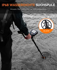 Set Detector de Metale Profesional SUNPOW, Bobină Rezistentă la Apă IP68, Identificarea a 9 Tipuri de Metale, Adâncime de 10 Inci, 5 Moduri, Anti-Interferențe, pentru Adulți și Copii 5