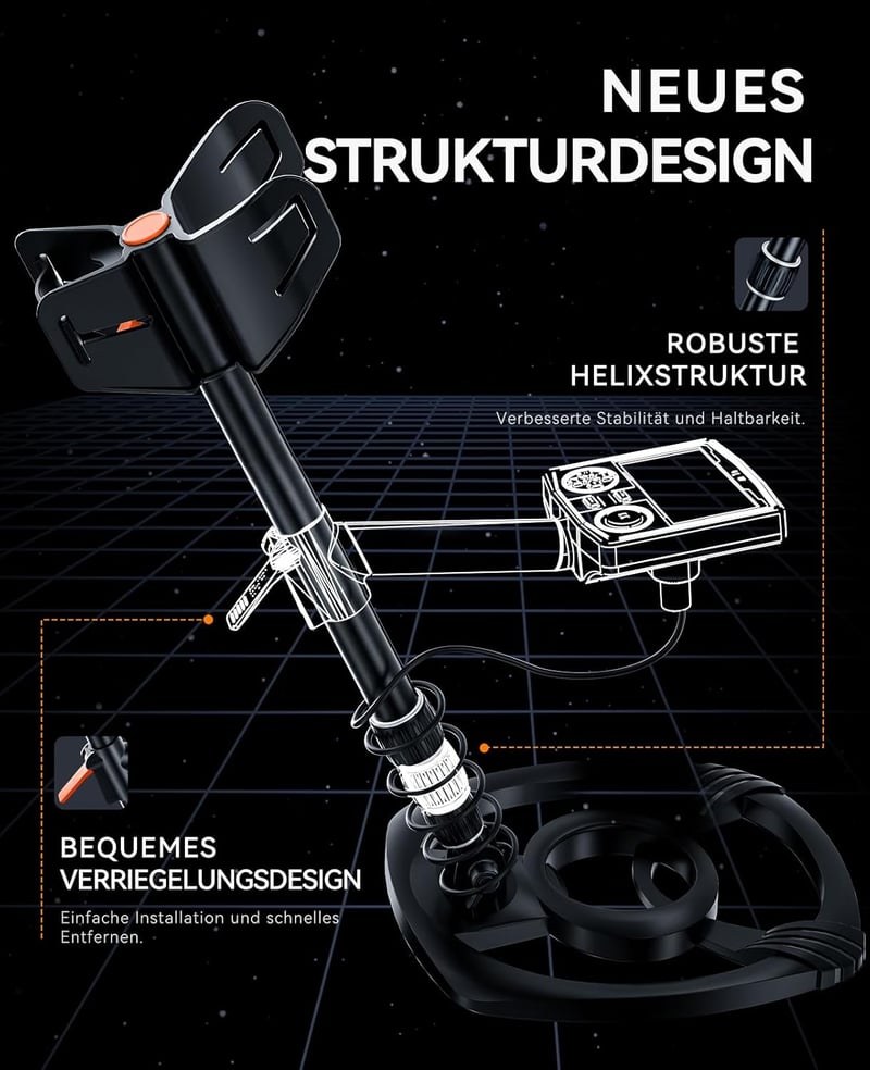 SUNPOW Professzionális Fémkereső 5 Módú DSP Chipkel, Vízálló 30cm Tekercs, 2 LCD Kijelző