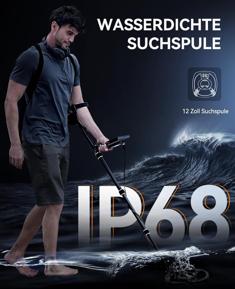 SUNPOW Professzionális Fémkereső 5 Módú DSP Chipkel, Vízálló 30cm Tekercs, 2 LCD Kijelző
