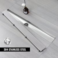 Sunrik 50 cm-es zuhanycsatorna rozsdamentes acél, lapos, csempézelhető padlólefolyó szifon szűrővel 3