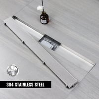 Sunrik 60 cm-es zuhanycsatorna rozsdamentes acél, lapos, teljes szifon szett 3