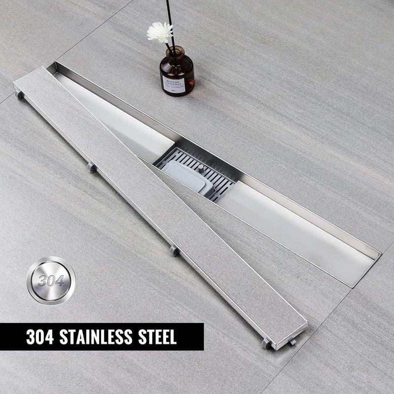 Sunrik 60 cm-es zuhanycsatorna rozsdamentes acél, lapos, teljes szifon szett