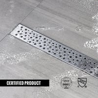 Sunrik 60 cm Rozsdamentes Zuhanyfolyóka Siphonnal és Szűrővel 4