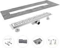 Sunrik 60 cm Rozsdamentes Zuhanyfolyóka Siphonnal és Szűrővel 6