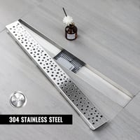Sunrik 60 cm Rozsdamentes Zuhanyfolyóka Siphonnal és Szűrővel 3