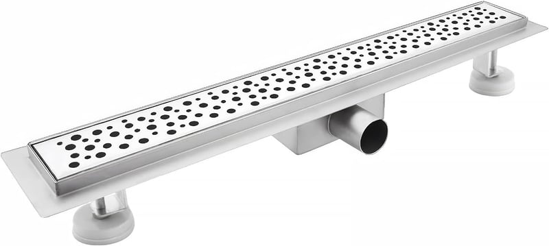 Sunrik 60 cm Rozsdamentes Zuhanyfolyóka Siphonnal és Szűrővel