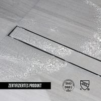 Rigolă de duș Sunrik 80 cm, rigolă de duș din oțel inoxidabil extra plată, placabilă cu gresie 4