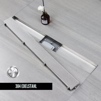 Rigolă de duș Sunrik 80 cm, rigolă de duș din oțel inoxidabil extra plată, placabilă cu gresie 3
