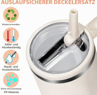 Sunshine smile 2 ks náhradné viečko na Stanley Cup 40 oz, odolné proti vytečeniu, so 4 slamkami a 1 kefkou na čistenie slamiek, príslušenstvo k Stanley Cupu, desiatový box T 3