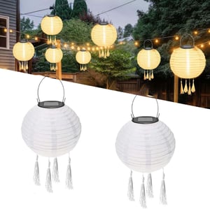 Felinar solar cu LED Sunshine Smile, pentru exterior, rezistent la apă, alb - 2 buc.