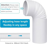 Sunshine Smile 3m-es 150mm PVC légkondicionáló kipufogó cső flexibilis szellőzőcső 2
