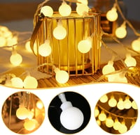 Sunshine smile 6m 40 LED meleg fehér gömb fényfüzér, beltéri kültéri dekoráció 4