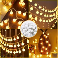 Sunshine smile 6m 40 LED meleg fehér gömb fényfüzér, beltéri kültéri dekoráció 8