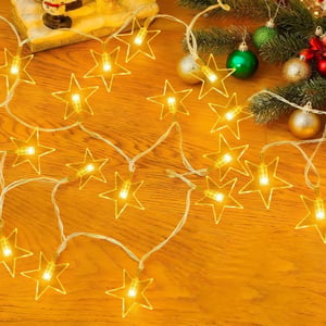 Sunshine smile svjetlosni niz sa zvjezdicama, toplo bijela, na baterije, s tajmerom - 6 m, 40 LED