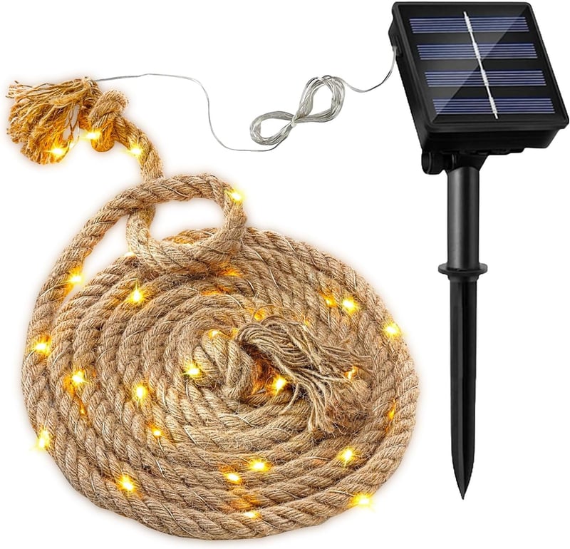 Sunshine smile 7m napelemes kötél lámpa 150 LED meleg fehér kültéri