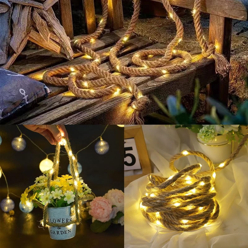 Sunshine smile 7m napelemes kötél lámpa 150 LED meleg fehér kültéri