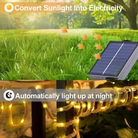 Sunshine smile 7m napelemes kötél lámpa 150 LED meleg fehér kültéri 4