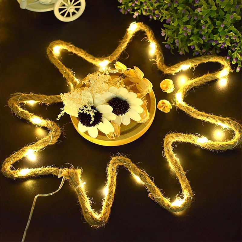 Sunshine smile 7m napelemes kötél lámpa 150 LED meleg fehér kültéri