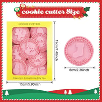 Sunshine smile 9 részes karácsonyi süteménykiszúró készlet - 3D mintás keksz formák, fondant nyomda, gyerekeknek is, kézi mosás ajánlott 2