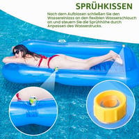 Nafukovacie ležadlo Sunshine Smile so vstavaným rozprašovačom a držiakom na pohár, na relaxáciu v záhrade a pri bazéne, ružové, pre dospelých 7