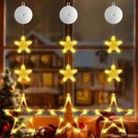 Sunshine smile LED csillag ablakdísz szett, 3 darabos függeszthető karácsonyi ablakvilágítás 4
